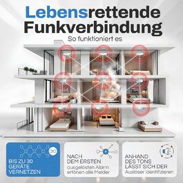 Датчик диму та тепла Rauchmelder Vernetzt 10 років батареї, 2-в-1, комплект 5 шт. (10 шт.)