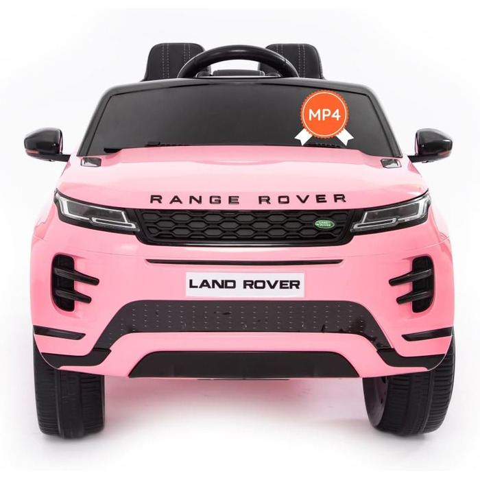 Дитячий електромобіль Range Rover Evoque, ліцензійний, 12V, MP4, шкіряне сидіння, рожевий