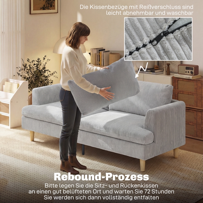 Диван на 3 особи, кутовий диван з підлокітниками, м'який диван з декоративною шнурівкою для вітальні, світло-сірий