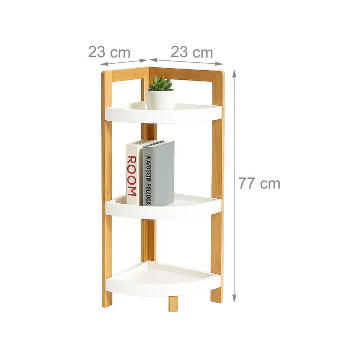 Поличкова стійка Relaxdays з бамбука для кута з полицями