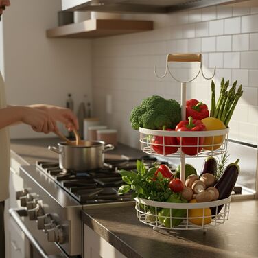 Relaxdays Двоярусна етажерка для фруктів та овочів