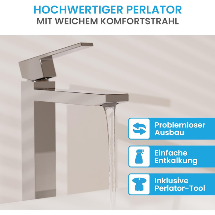 Змішувач для ванної кімнати Bächlein Imatra, однолеверний, хром, сучасний дизайн