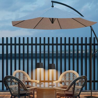 LED акумуляторна настільна лампа K-Bright з регулюванням яскравості, тепле світло, для дому та вулиці, USB-C, 3000K, чорний