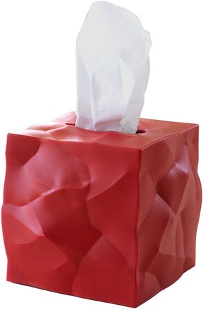 Коробка для косметичних серветок Essey Wipy Cube I, диспенсер для серветок квадратної форми, дизайнерська коробка для серветок, 13x13x13 см (червоний)