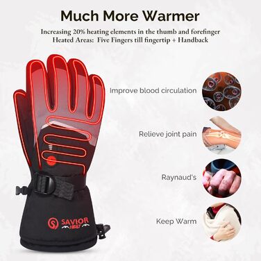 Обогревні рукавиці SAVIOR HEAT для чоловіків та жінок, акумуляторні, для катання на лижах, сноуборді, мотоциклі, прогулянках та походах