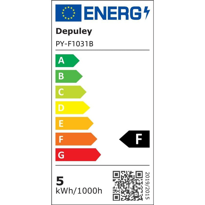 Торшер Depuley LED E27 5W, чорний, 2 тумблера, тканинний абажур, в т.ч. лампочки