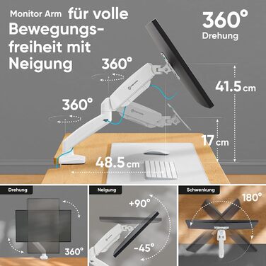 Кріплення для монітора ONKRON G80-B (G80-W) - тримач для екрану 13-32