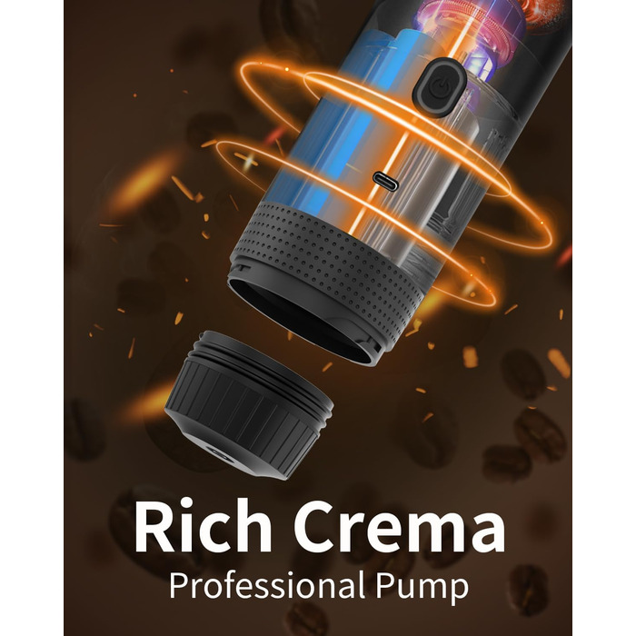 Портативна електрична кавомашина EVERANGE для еспресо та капсул, з LCD-дисплеєм (зелена)