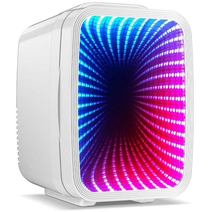 Міні-холодильник LIGIANT MF01C 4Л з 7 режимами підсвітки та функцією підігріву, безшумний, AC/DC, для авто, офісу та геймерської кімнати (білий)