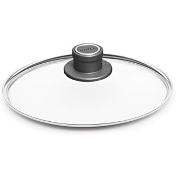 Вовна, чавунна сковорода Diamond Lite кругла з відповідною кришкою з безпечного скла для індукції, зі знімною ручкою, висотою 5 см, діаметром 20 см, 24 см або 28 см розміром 24 см