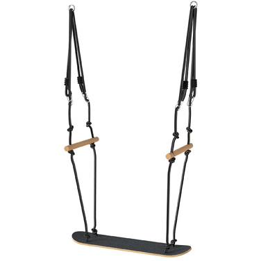 Скейтборд-гойдалка дитяча з регульованою висотою, нековзним покриттям, всепогодним тросом та ручками, чорний