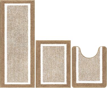 Набір килимків для ванної кімнати Pauwer, 3 шт. (мікрофібра, плюш, антиковзаючі)