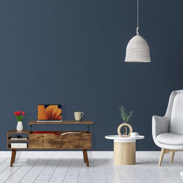 Журнальний столик Relaxdays з підйомною стільницею та двома відкидними полицями, коричневий, 45x108x40 см, індустріальний стиль