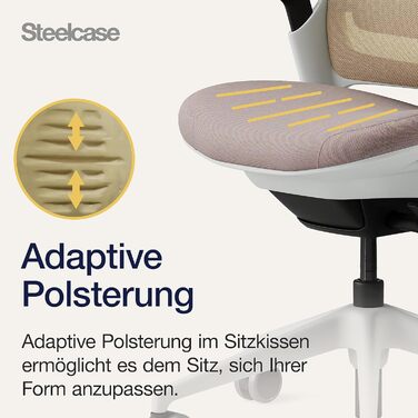 Офісний стілець Steelcase Series 1 з підтримкою спини LiveBack та 4D-підлокітниками, 66 x 64 x 92 см