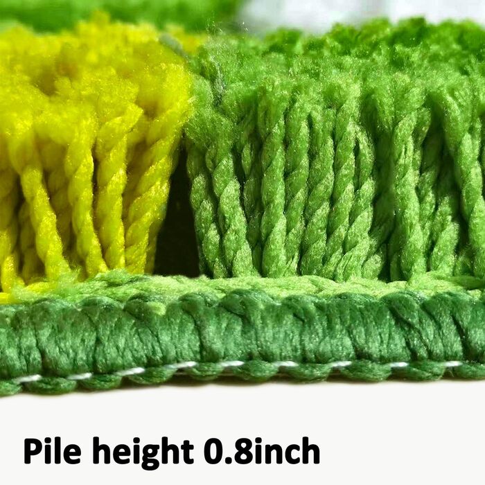 Килимок для ванної кімнати з м'яким зеленим мохом, 152 x 61 см, Boho стиль, антиковзаюча, швидковисихаюча, для ванної, кухні, спальні, умивальника