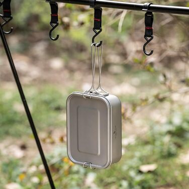 Ланчбокс iBasingo Titan 800мл з кришкою та ручкою - герметичний бенто-контейнер для кемпінгу, відпочинку та офісу. Безпечний для їжі, придатний для миття в посудомийній машині. Модель Ti2081C (1200мл Ti2082c)