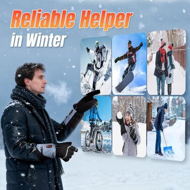 Обогревні рукавички Youtelit для жінок та чоловіків, 7.4V, 6400mAh, акумуляторні, 3 режими нагріву, водонепроникні, сенсорні, для мото, гірськолижного спорту, альпінізму, туризму, універсальний розмір