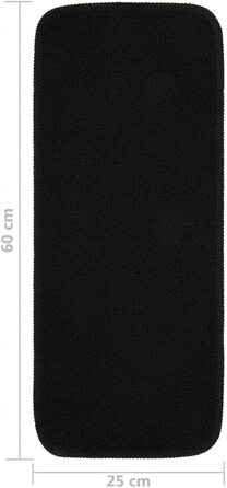 Ступінчастий килимок VidaXL ступінчасті килимки сходові килимки сходовий килимок захист сходів сходовий килимок захист сходів протиковзкий килимок 75x20 см (60 х 25 см, чорний), 15 шт.