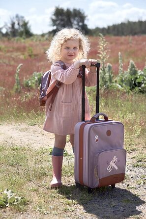 Повсякденний дитячий дорожній чемодан на візку з пакувальним ременем і коліщатками 46 см, 3 роки