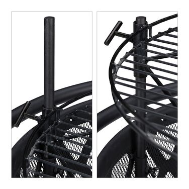 Вогнище Relaxdays з грилем та захистом від іскор