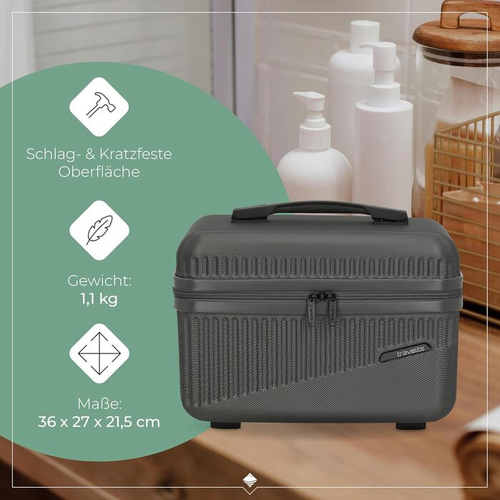 Набір валіз Travelite Bali (3 шт.): L/M/S, зелений, ABS, з TSA замком