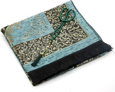Мусульманський молитовний килимок з чотками / Джанамаз Саджада / М'який ісламський молитовний килимок / Ісламські подарунки / молитовний килимок килимок, синельна тканина, (м'ятно-зелений)