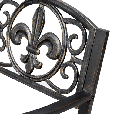 Крісло-гойдалка для саду, антикварний садовий стілець-гойдалка з металу та бронзи, розміри: 60 см (ширина) x 73 см (глибина) x 85 см (висота)