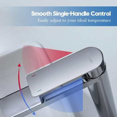 Змішувач для умивальника Decaura, хром, нержавіюча сталь, однорідний, висота виливу 250 мм, для накладних умивальників