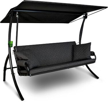 Гойдалка Анґерер Голлівуд Елеганс Джой – для сидіння, відпочинку та сну, з функцією ліжка, легка збірка, Made in Germany, високоякісна тканина, темно-сіра