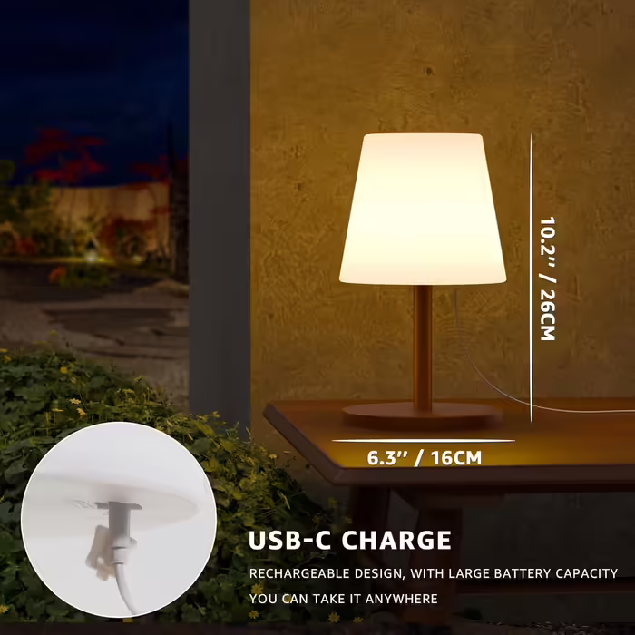 FUYO LED акумуляторна настільна лампа для вулиці, 8 кольорів, димірується, бездротова, портативна, нічник з кольоровою зміною для саду, спальні, кемпінгу, декору на Великдень