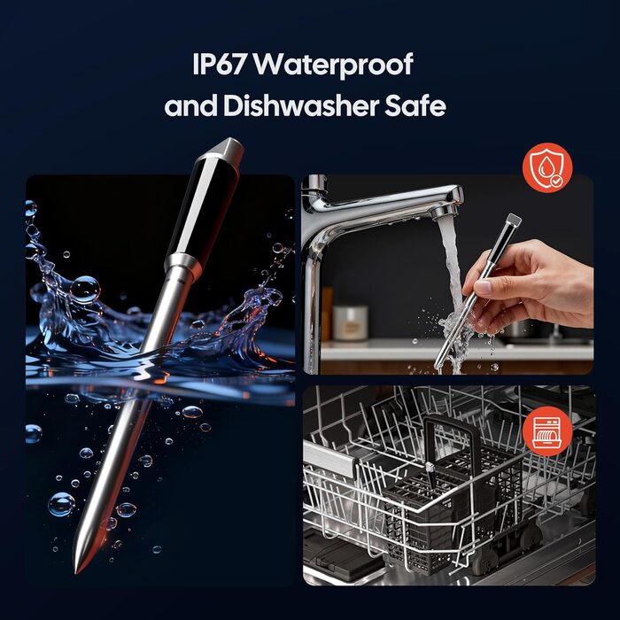 Термометр для м'яса INKBIRD INT-31-BW: бездротовий, Wi-Fi, Bluetooth, для приготування на грилі, в духовці, мангалі, фритюрниці