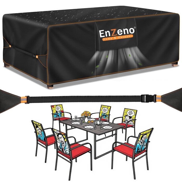 Водонепроникний чехол для садовой мебели Enzeno, 150x100x100 см, Oxford ткань, защита от зимних осадів