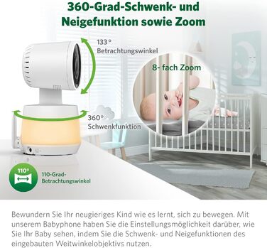 Радіоняня LeapFrog LF2423 з камерою, відеодисплеєм 2.8