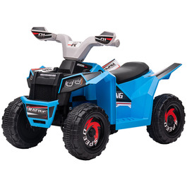 HOMCOM Electric Kids Quad, Міні електричний квадроцикл з функцією руху вперед, Функція заднього ходу, Електромобіль 6 В для дітей 1,5-3 роки, 2,5 км/год, Синій