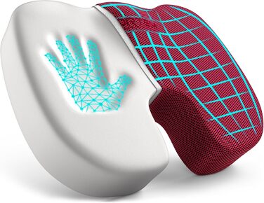 FORTEM Подушка для сидіння на офісне крісло, комп'ютерне крісло, автомобільне крісло. З Memory Foam, нековзна, велика (червона сітчаста тканина, extra large)