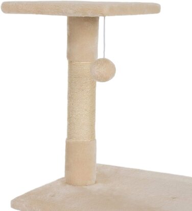 Котяча когтеточка JAMAXX висотою 90 см для лазіння по дереву з печерним м'ячем і м'якою плюшевою платформою, PCT2002 (бежевий)
