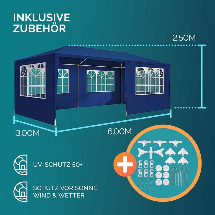 Marquee Rimini Blue 3x6 м Захист від ультрафіолету 50+
