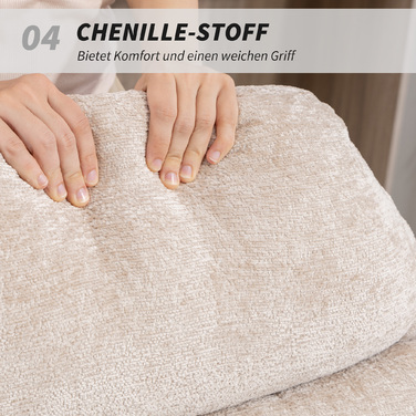 Крісло-гойдалка HOMCOM з м'яким сидінням, сталевими ніжками та дерев'яними ковзанами, кремово-біле