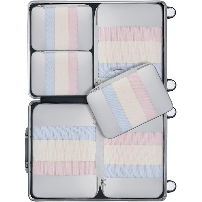 Набір органайзерів для одягу в дорогу BAGAIL, 10 шт., дорожні компресійні куби для пакування речей у валізу та ручну поклажу, рожевий