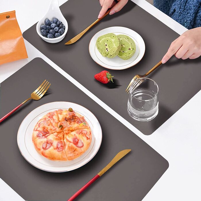 Набір килимків на стіл HELI MIAO, 4 шт., 43x30 см, водонепроникні, термостійкі, імітація шкіри, двоколірні, для дітей