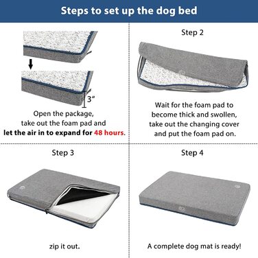 Ліжко для собак EMPSIGN L 90x60x7,5 см сіре