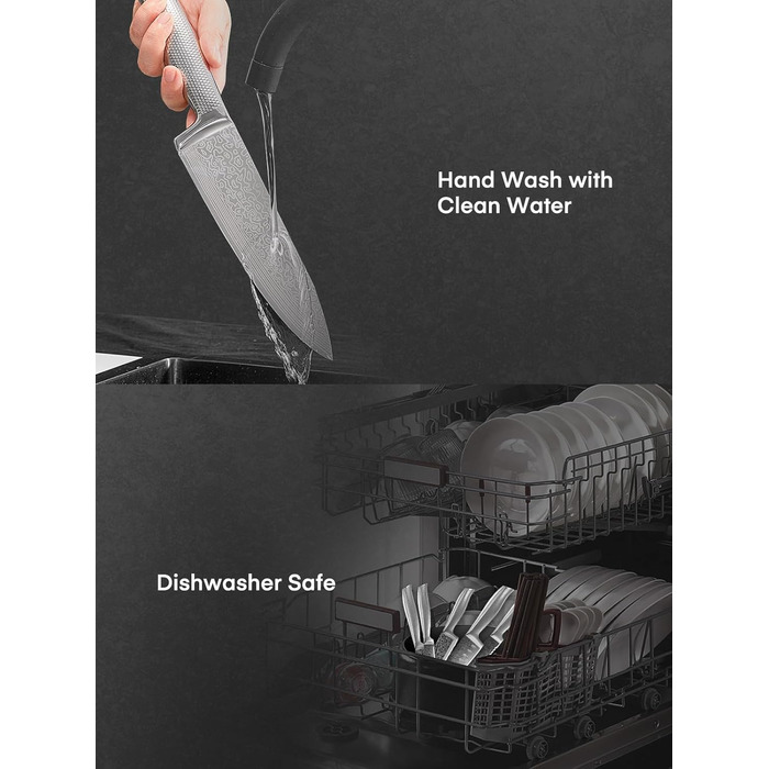 Набір ножів FOHERE з бруском для заточування, 14 предметів. Професійний набір кухонних ножів з нержавіючої сталі, ергономічні ручки, ідеальний подарунок