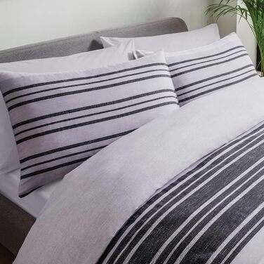 Постільна білизна Sleepdown Textured Stripe, Бавовна, Сірий, King Size