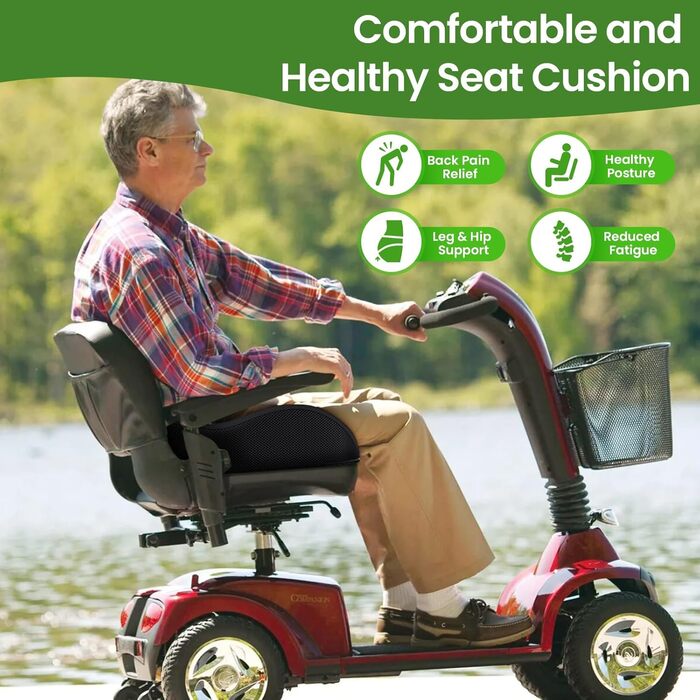 Ортопедична подушка для сидіння Benazcap: для офісного крісла, автомобіля, ігрового крісла. Знівелює біль у куприку, попереку та сідницях. Розмір: 42*18*20 см