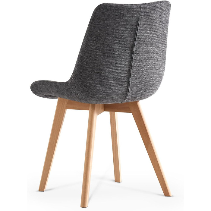 Стілець для їдальні B&D Home Tania (2 шт.) - оббивка Merlot, дизайн в стилі Skandi, для кухні, офісу, вітальні