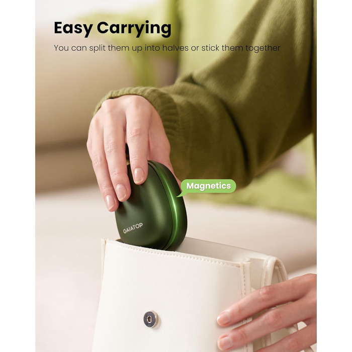 Електричні грілки для рук Gaiatop (2 шт), з магнітним кріпленням, 3 режими нагріву, швидкий нагрів, портативні, багаторазові, для активного відпочинку та подарунків