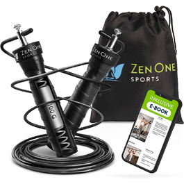 Скакалка ZenOne Sports з запасним тросом чорна