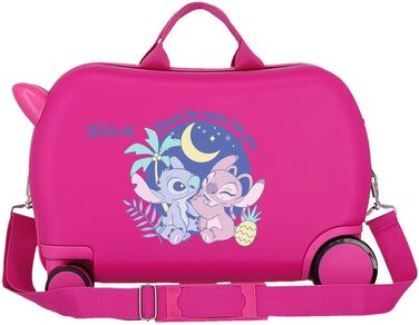 Дитяча валіза для ручної поклажі Disney Stitch Moods, жорсткий ABS пластик, з кодовим замком та 4 подвійними колесами, колір In The Moon