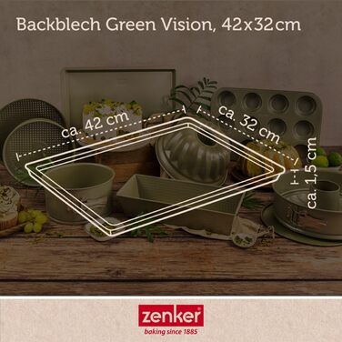 Форма для випічки Zenker Kastenform Green Vision 30 см – преміум з нержавіючої сталі з антипригарним покриттям для кексів – Made in Germany