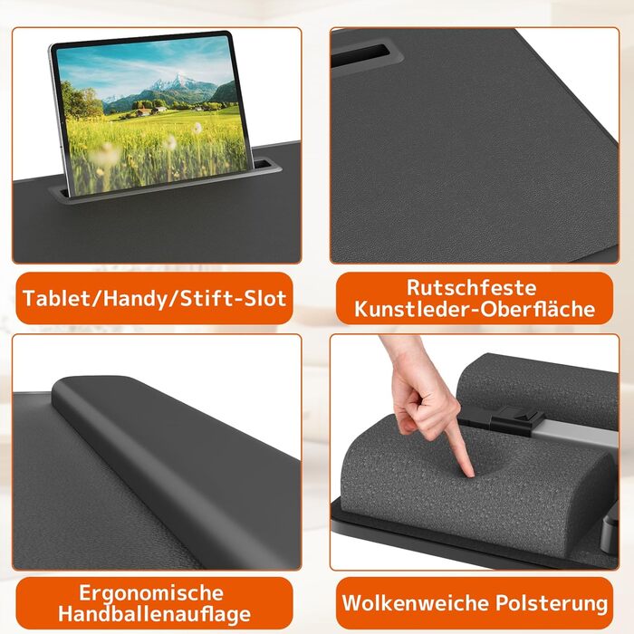 Стіл для ноутбука PUTORSEN - регульована висота та кут нахилу, 58 x 37 см, чорний